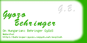 gyozo behringer business card